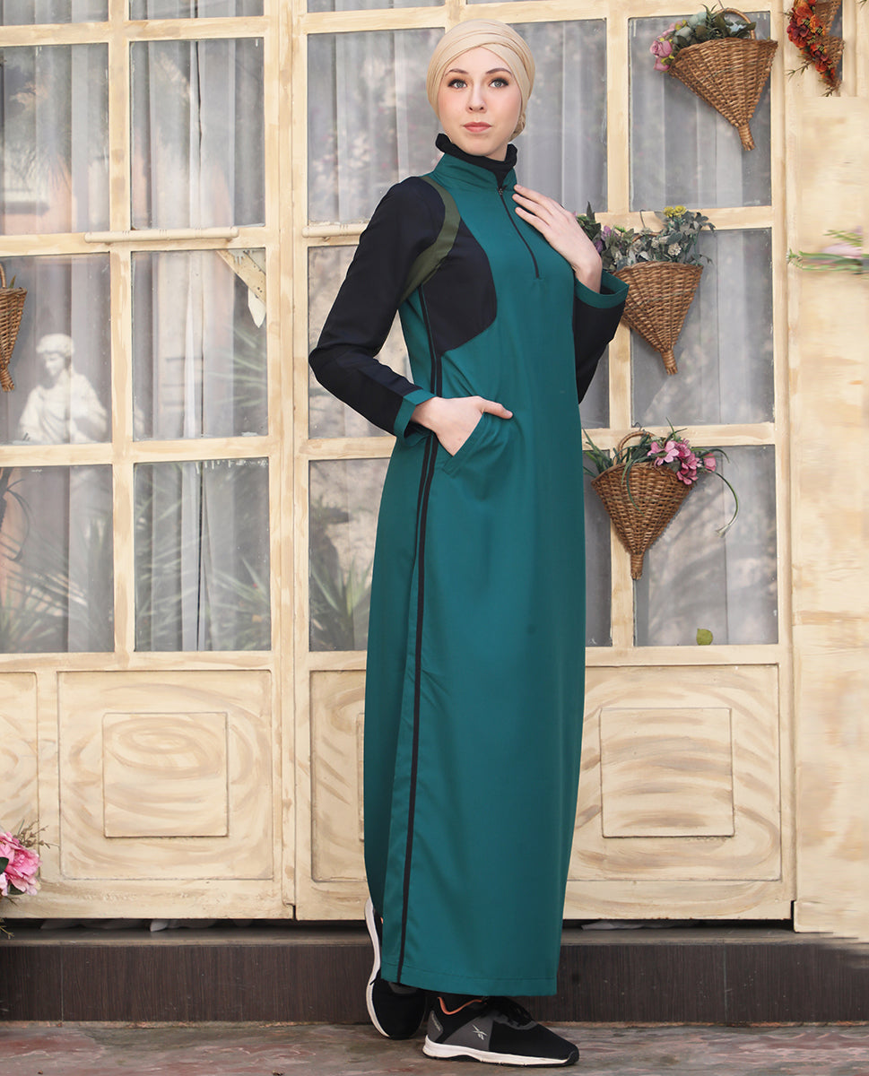 Teal & Black Essential Jilbab