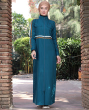Urban Teal Striped Jilbab