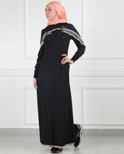 Black Stripe Utility Jilbab