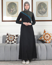 Midnight Contrast Full Front Open Jilbab