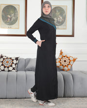 Midnight Contrast Full Front Open Jilbab