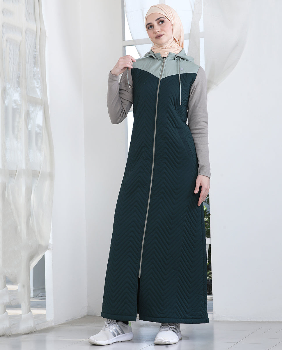Forest Mist Full Front Open Winter Jilbab