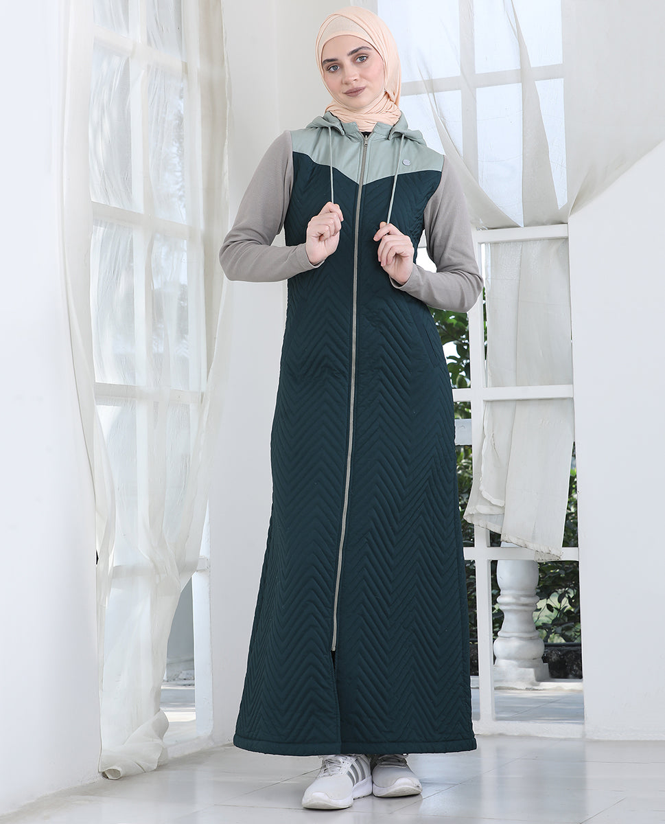 Forest Mist Full Front Open Winter Jilbab