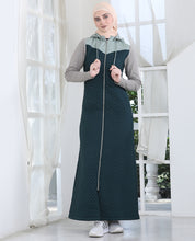 Forest Mist Full Front Open Winter Jilbab