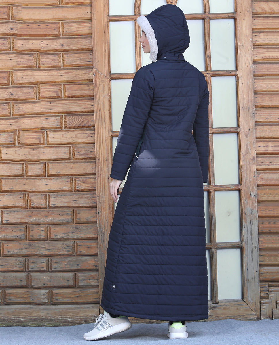 Luxe Fur Hooded Quilted Jilbab