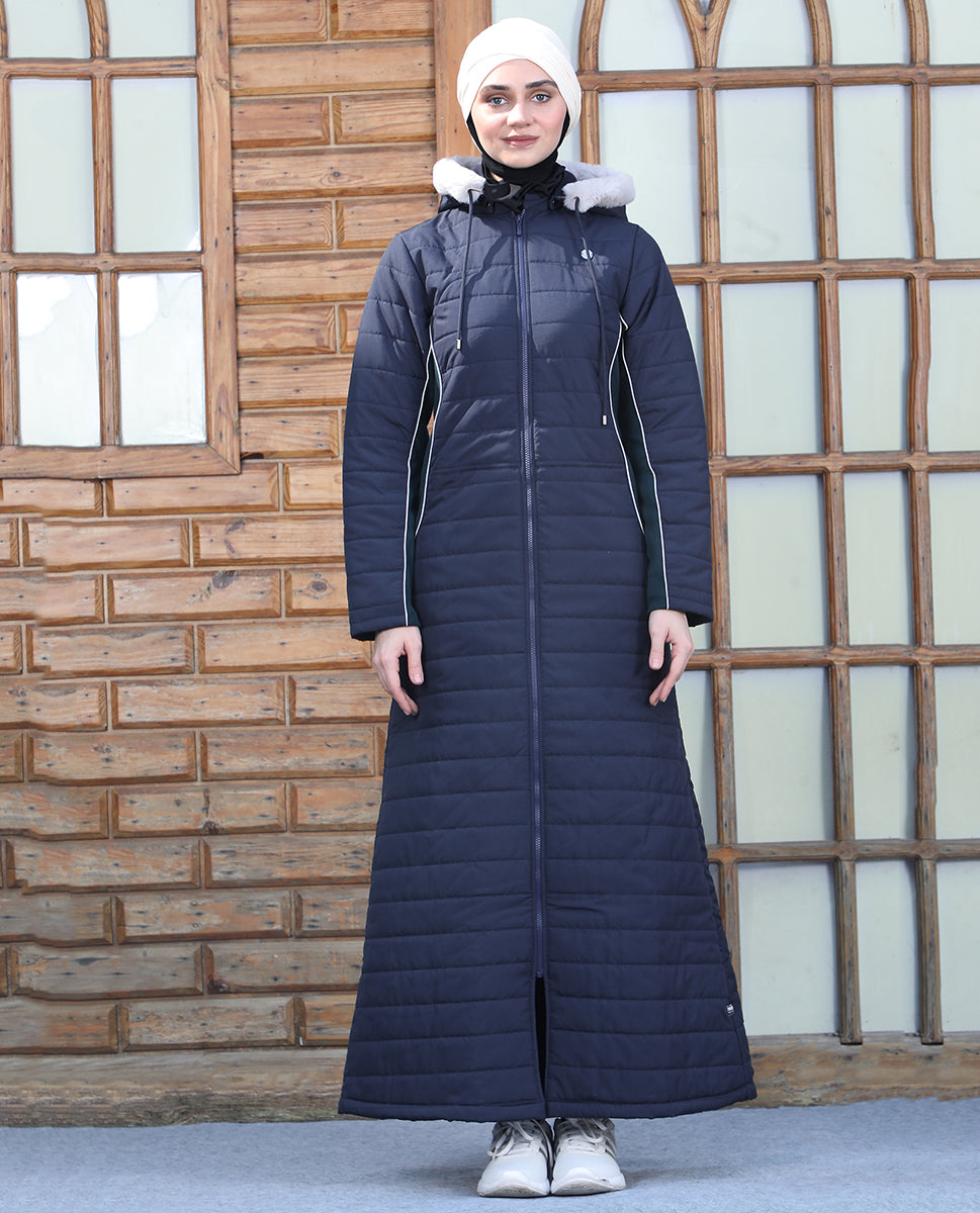 Luxe Fur Hooded Quilted Jilbab