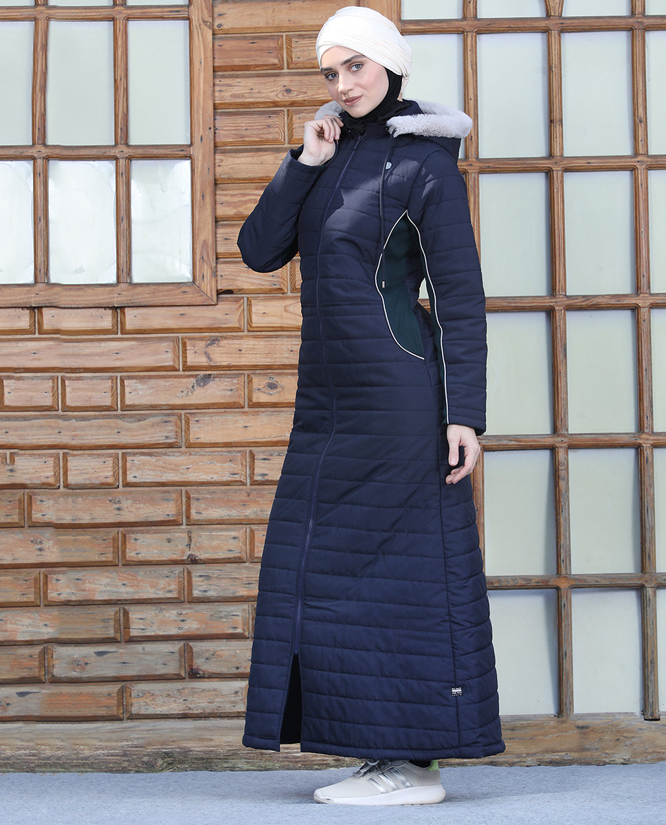 Luxe Fur Hooded Quilted Jilbab