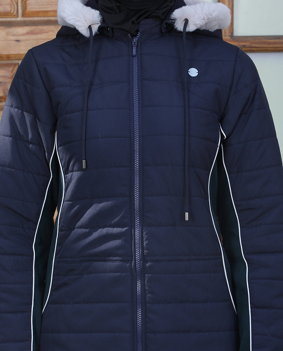 Luxe Fur Hooded Quilted Jilbab