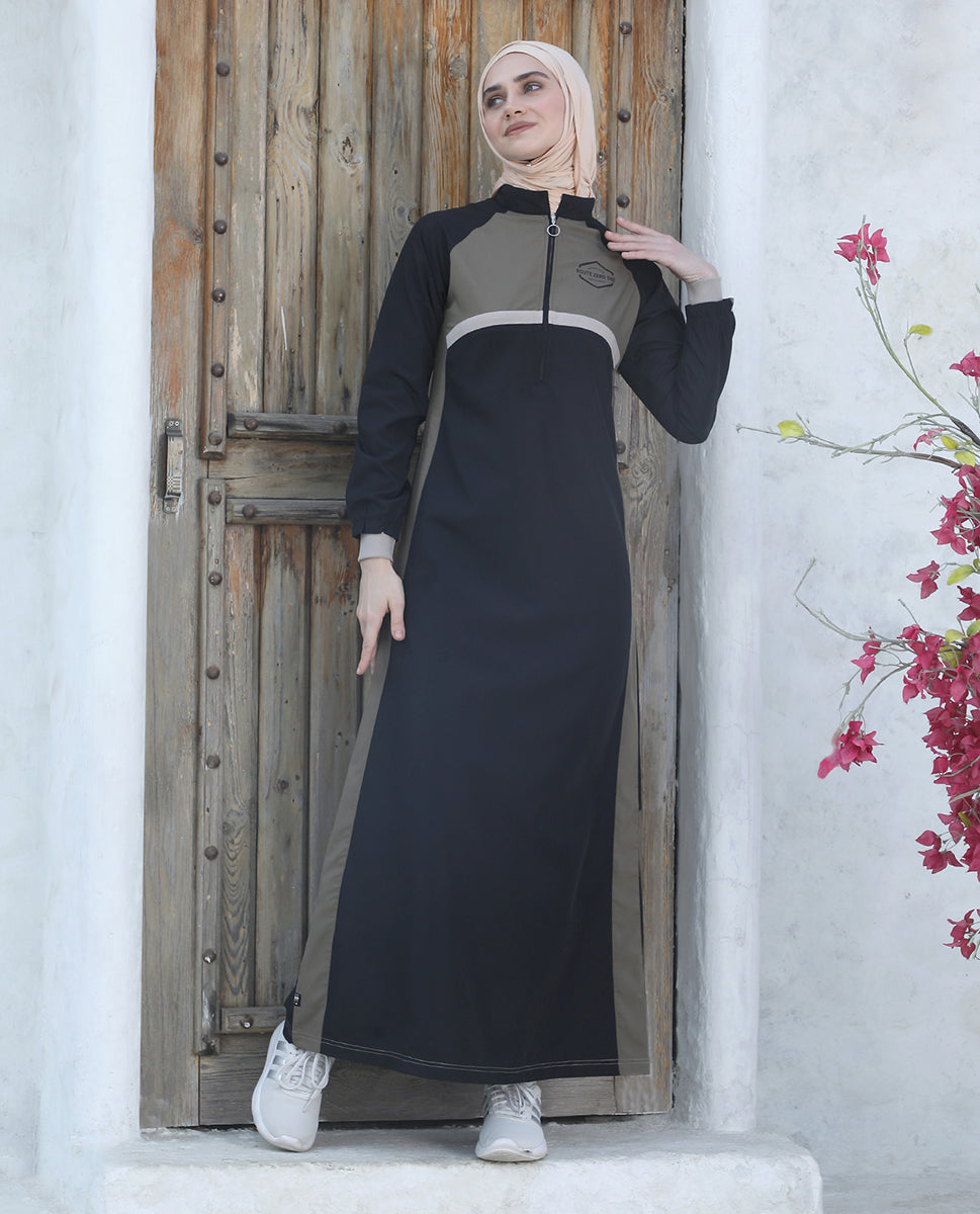 Black & Olive Smart Pick Jilbab