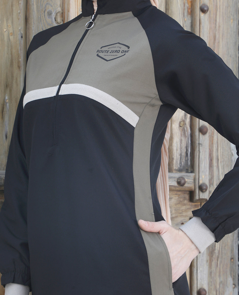 Black & Olive Smart Pick Jilbab