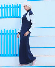 Midnight Blue Contrast Panel Jilbab