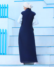 Midnight Blue Contrast Panel Jilbab