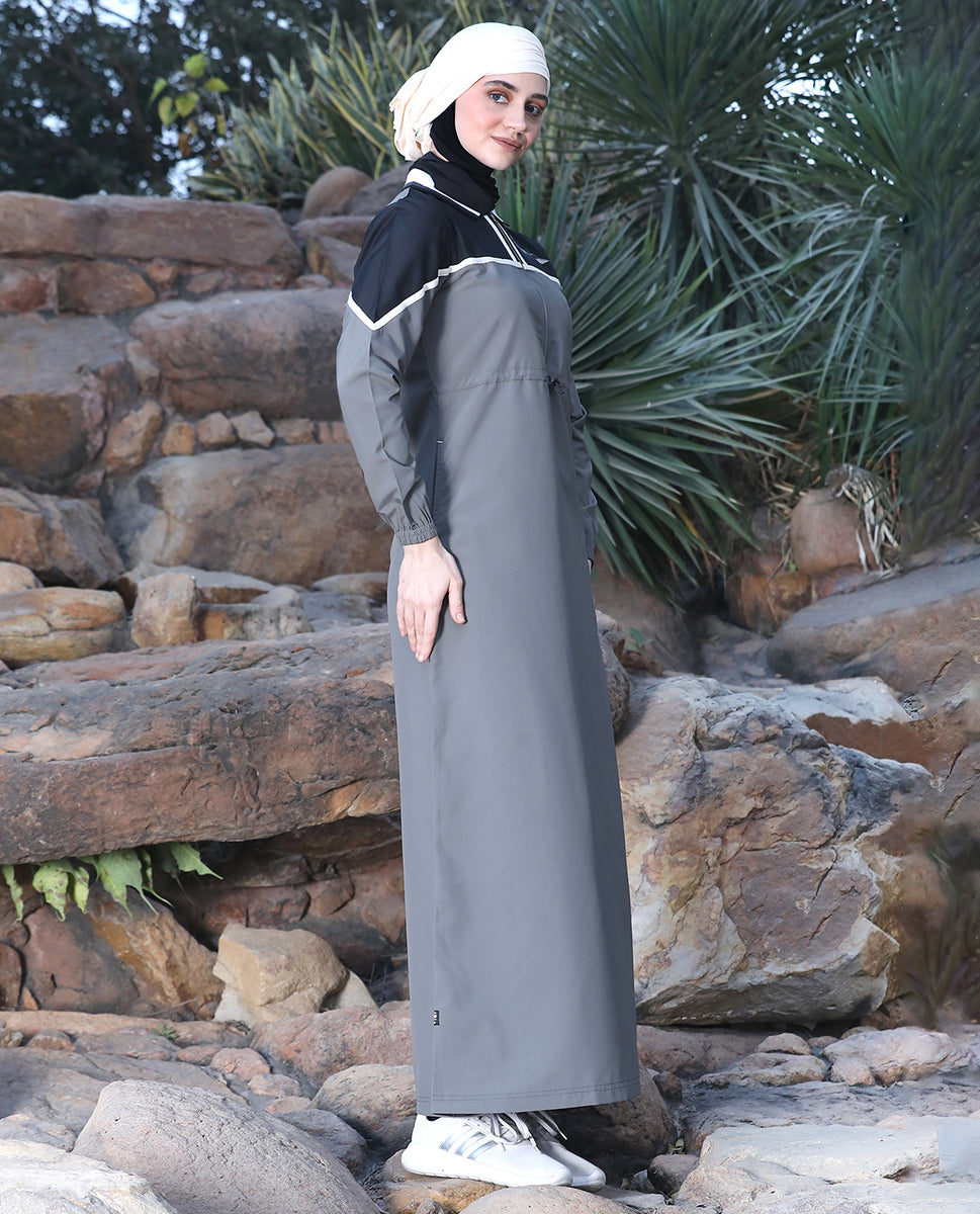 Toggle & String Grey Tone Jilbab