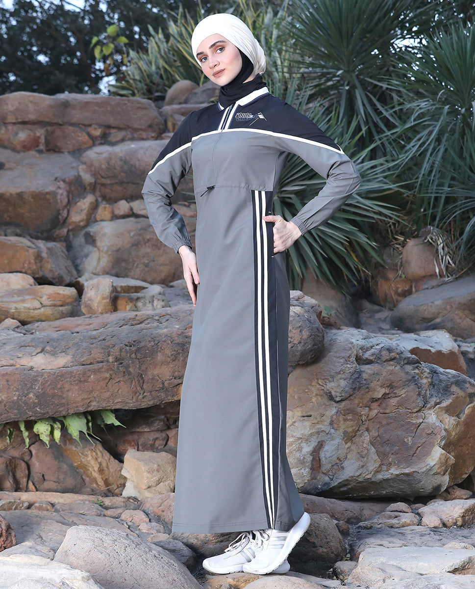 Toggle & String Grey Tone Jilbab