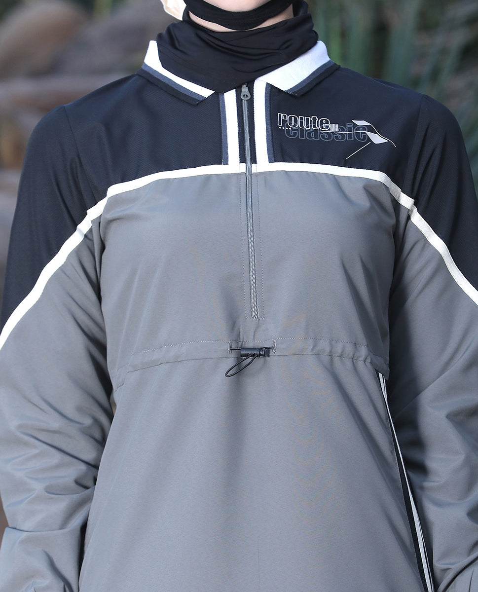 Toggle & String Grey Tone Jilbab