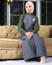Olive Shadow Full Front Open Winter Jilbab