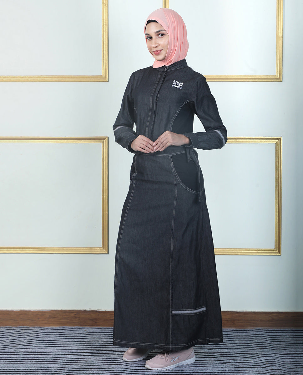 Soft Fit Belted Denim Jilbab