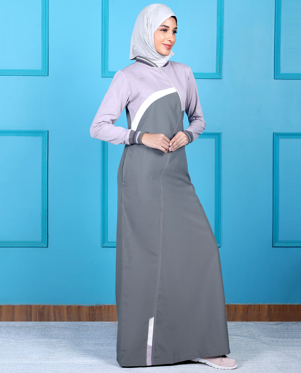 Urban Grey Contrast Color Jilbab