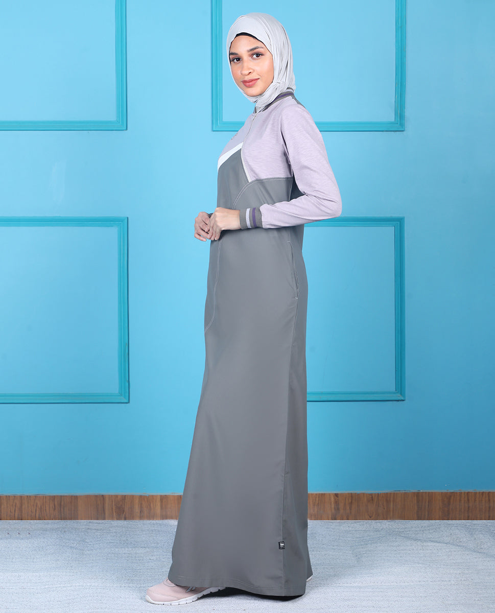 Urban Grey Contrast Color Jilbab