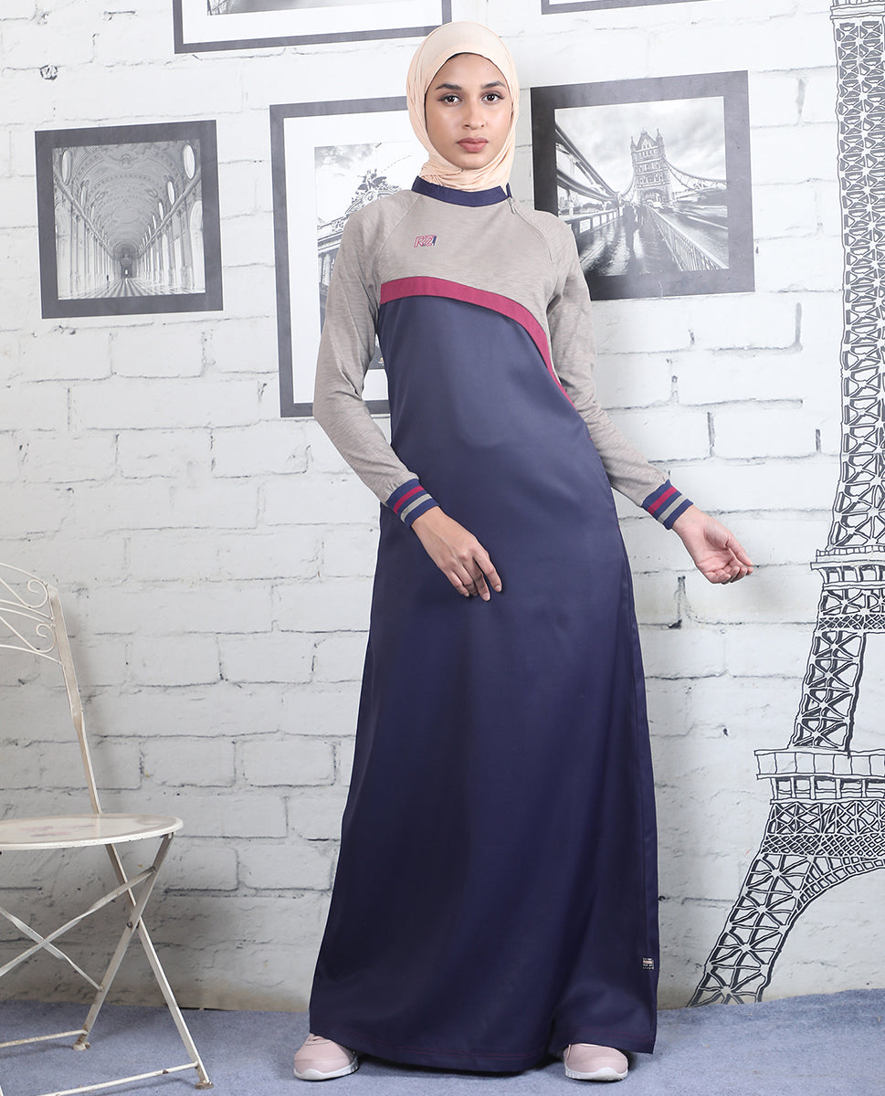 Violet Drift Contrast Color Jilbab