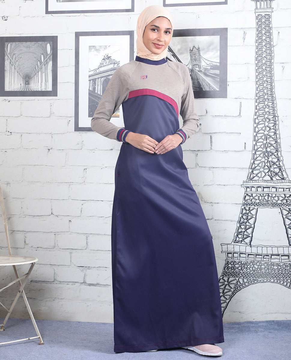 Violet Drift Contrast Color Jilbab