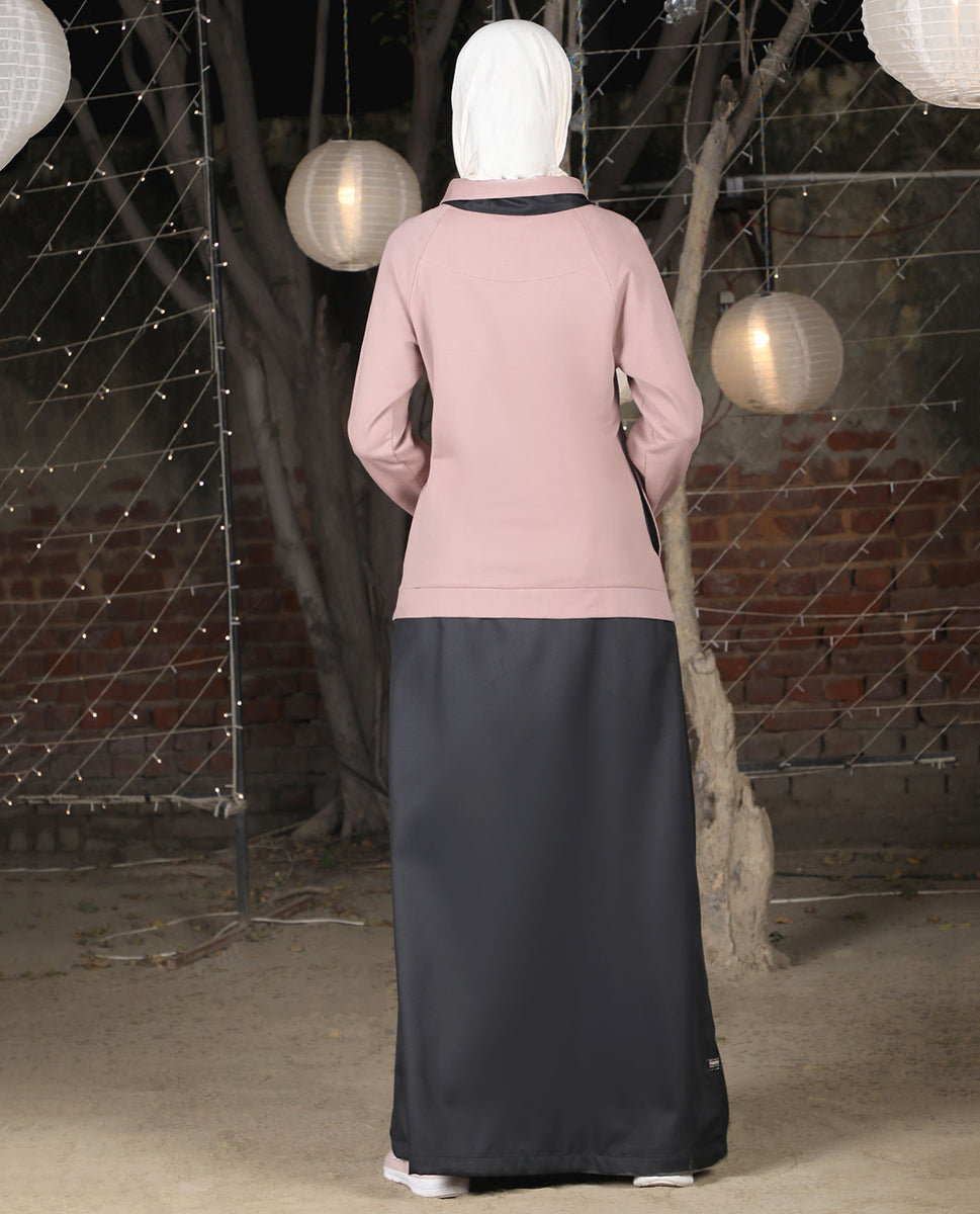 Softglow - Black & Peach Winter Jilbab