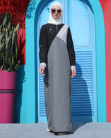 Shadow & Mist Color Block Jilbab