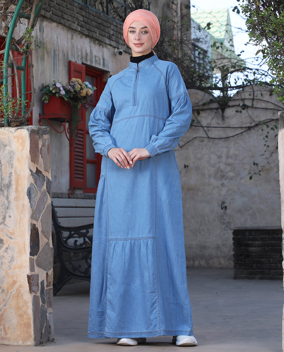 Ice Blue Denim Essential Jilbab
