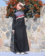 Chic Contrast Midnight Black Jilbab
