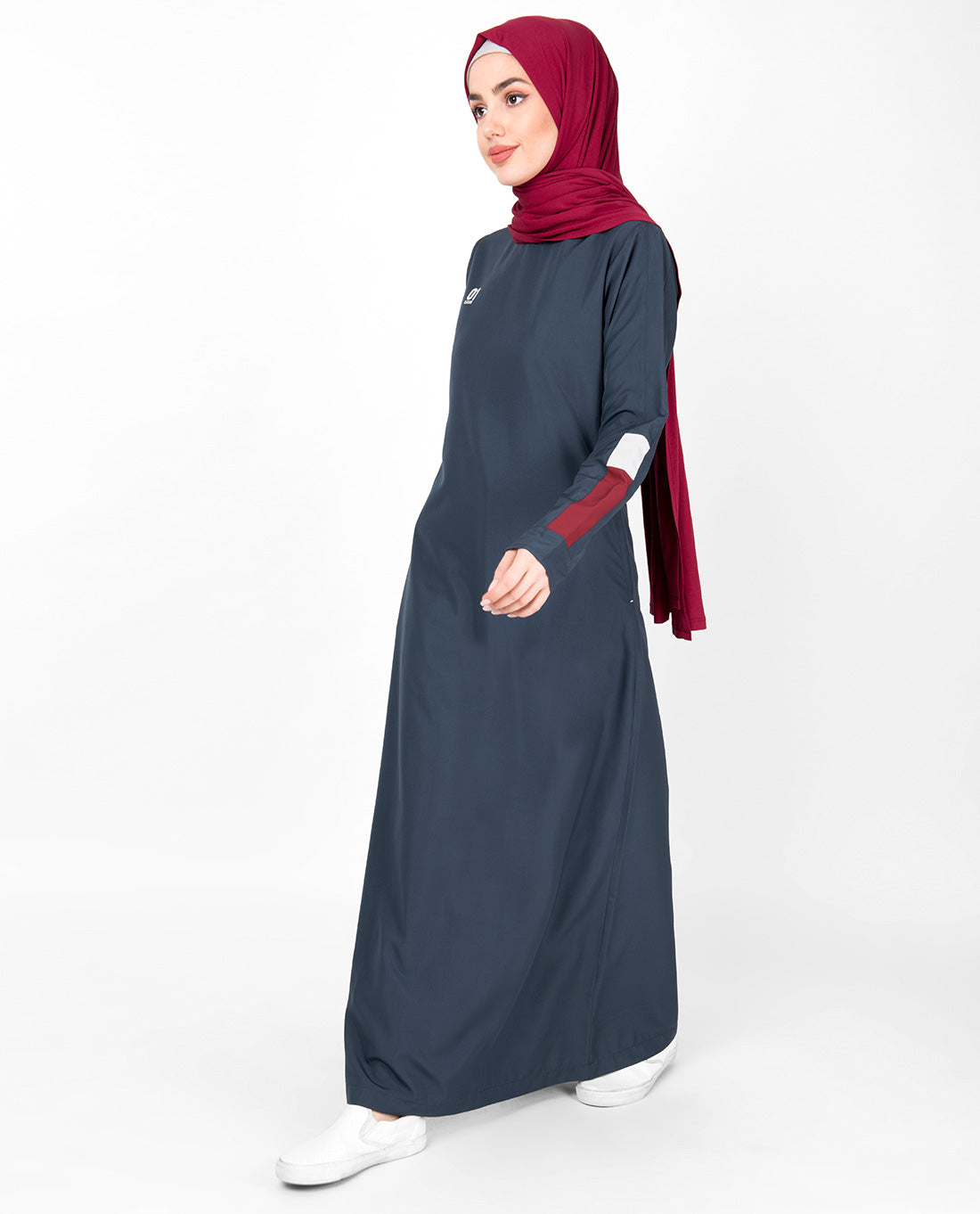 Iris Blue Round Neck Jilbab