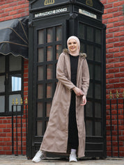 Dusty Peach Hooded Winter Jilbab