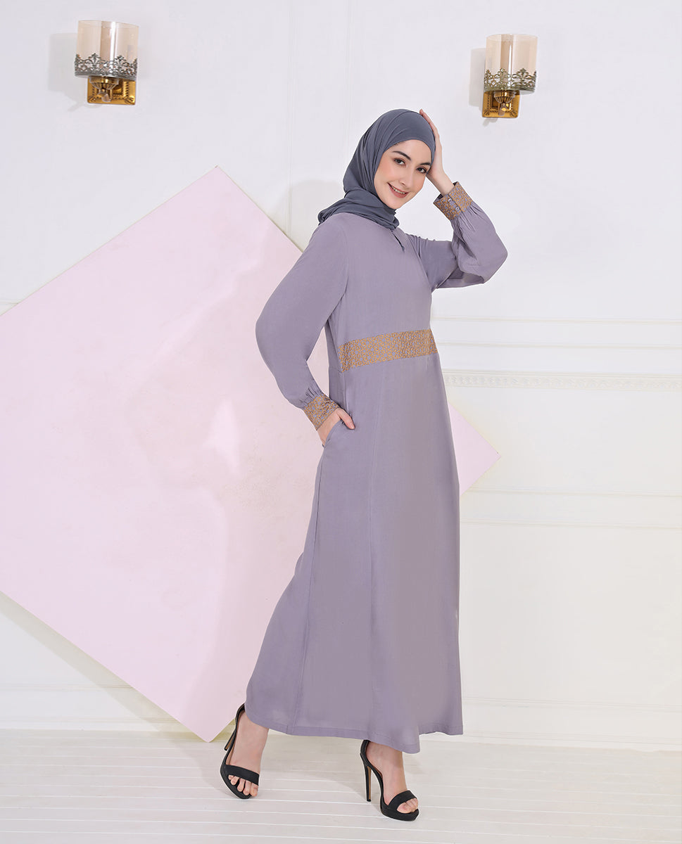 Misty Cloud Embroidered Abaya