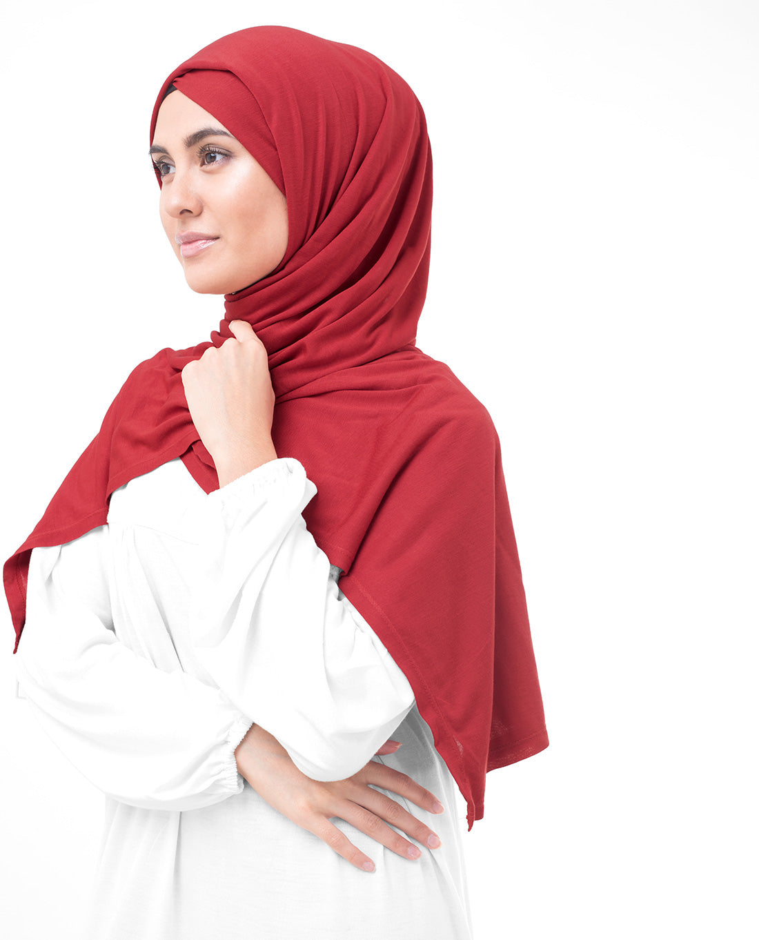 Aurora Red Viscose Jersey Scarf