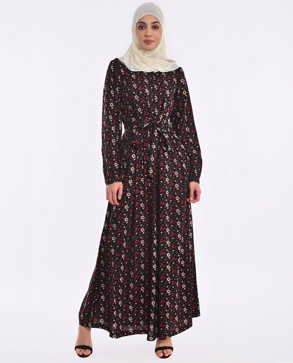 Spring Fever Printed Brown Jilbab