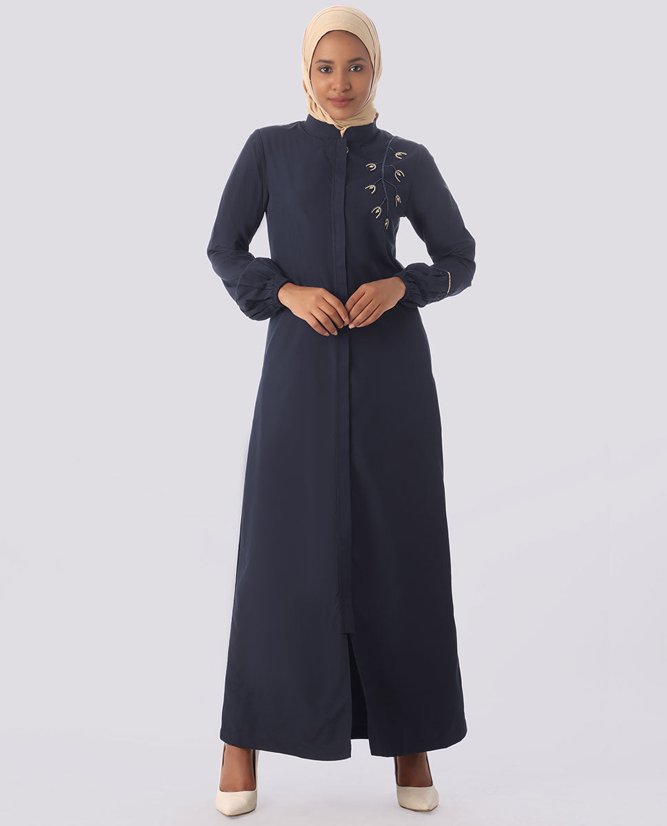 Navy Peony Exquisite Embellishment Jilbab