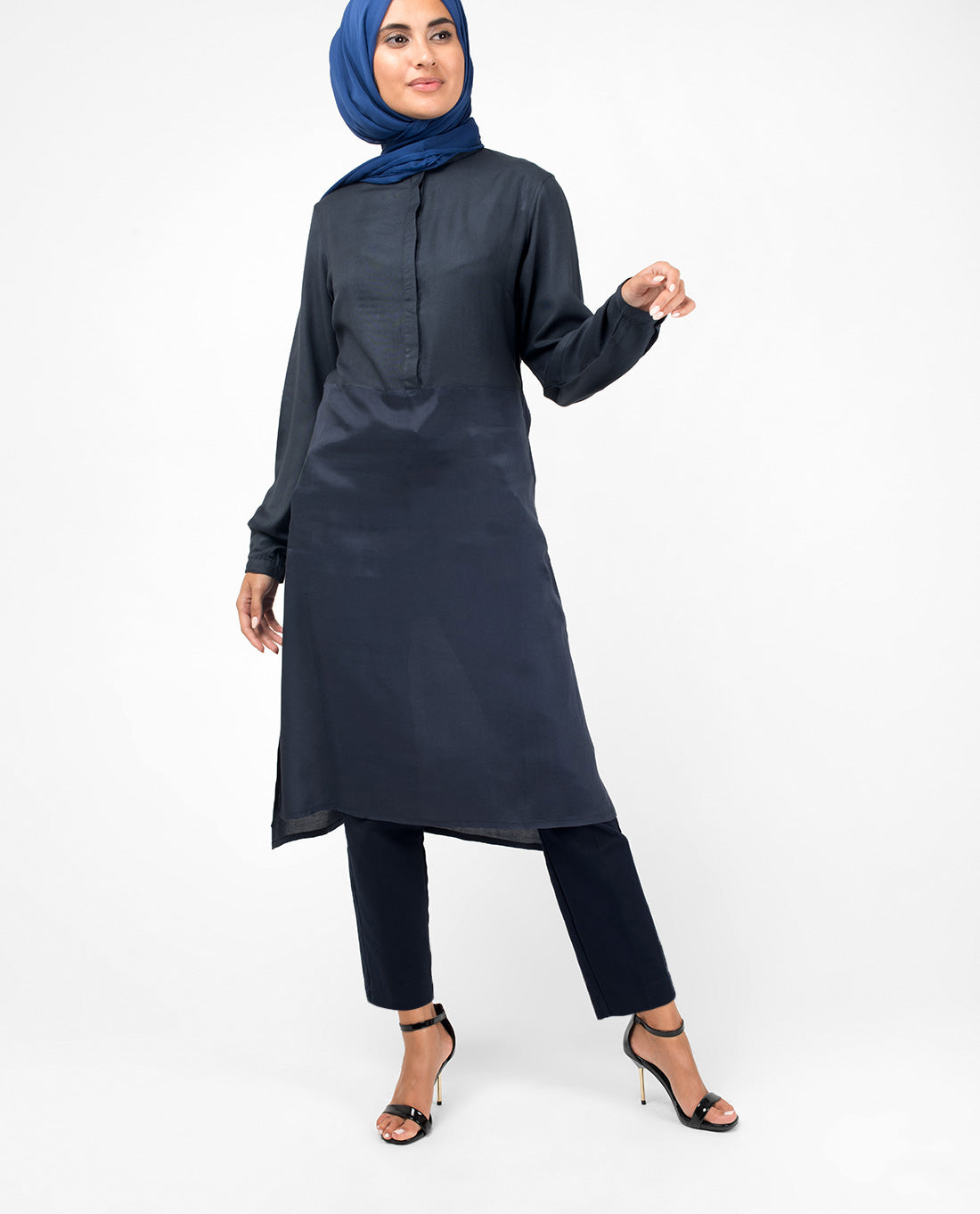 Navy Smart Midi Dress