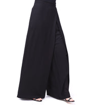 Overlap Wide Leg Black Trouser