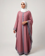Flowing Peach Button-Down Butterfly Kaftan