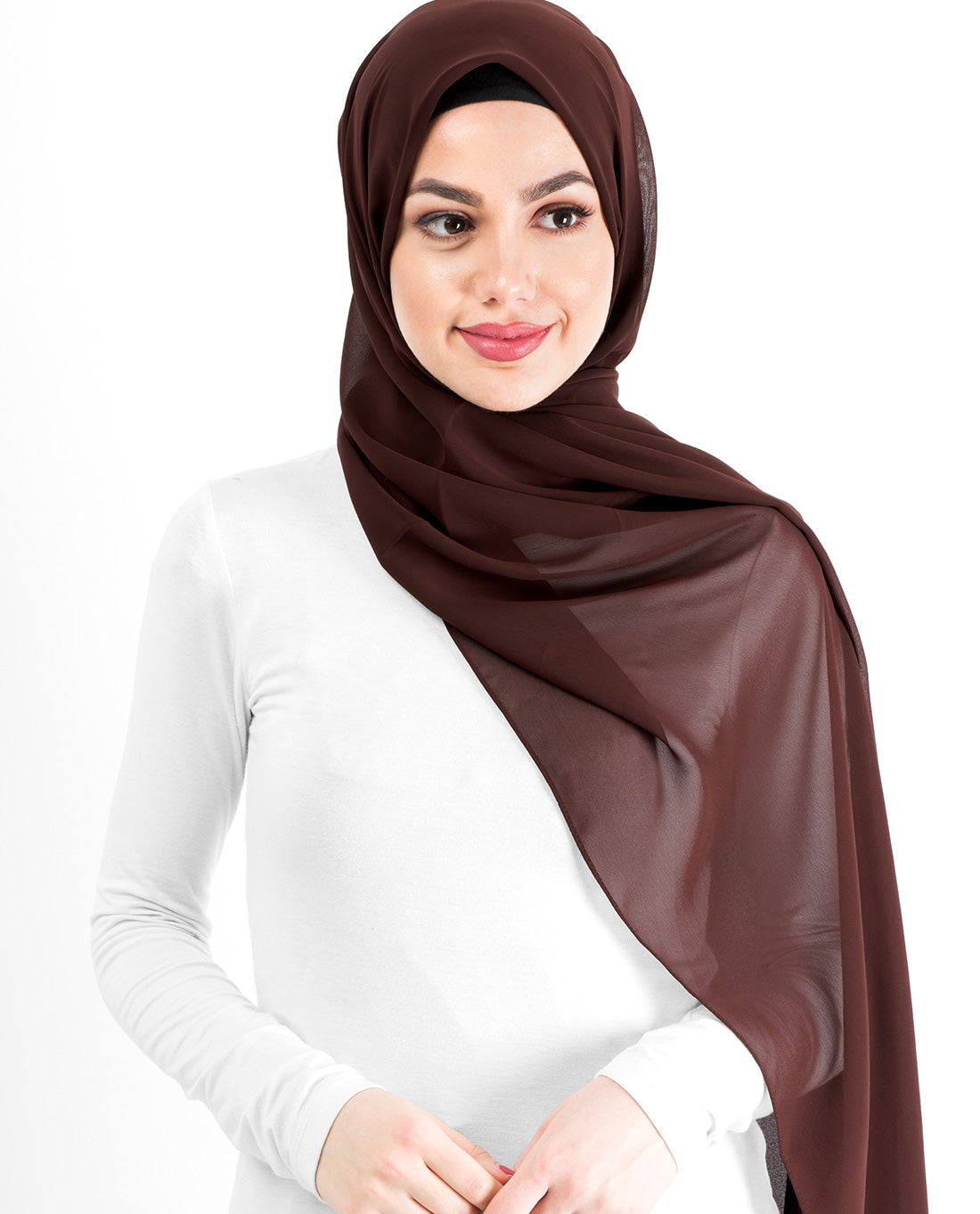 Chestnut Cotton Voile Scarf