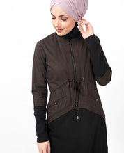 Dark Olive Curved Hem Jilbab