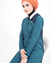 Asymmetric Colour Block Jilbab