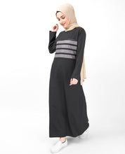 Striped Print High Low Hem Jilbab