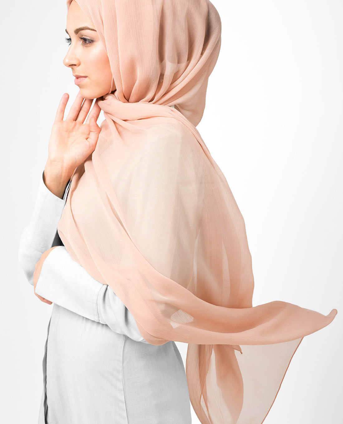 Scallop Shell Poly Chiffon Scarf