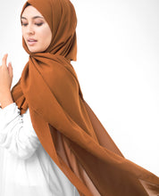 Glazed Ginger Brown Poly Georgette Scarf