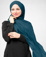 Ink Blue Poly Chiffon Scarf