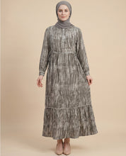 Green Brushstroke Poly Chiffon Maxi Dress