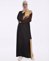 Geo print smart black jilbab