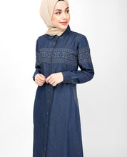 Blue Denim Navajo Print Abaya