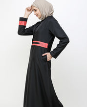 Off Center Black Placket Jilbab