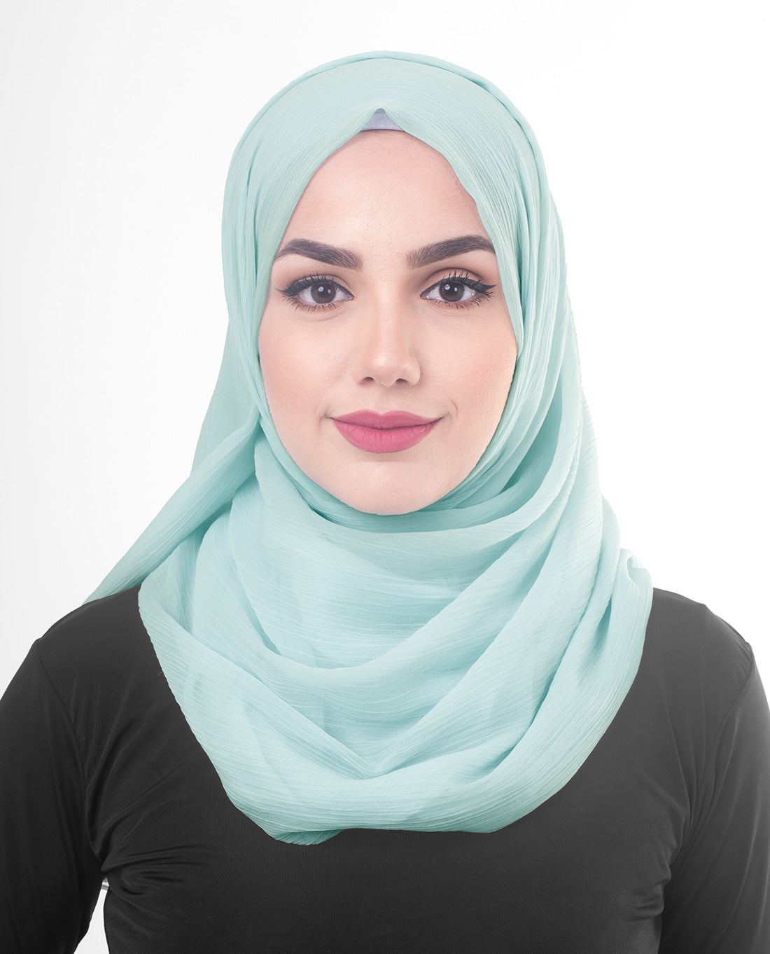 Blue Glow Poly Chiffon Scarf